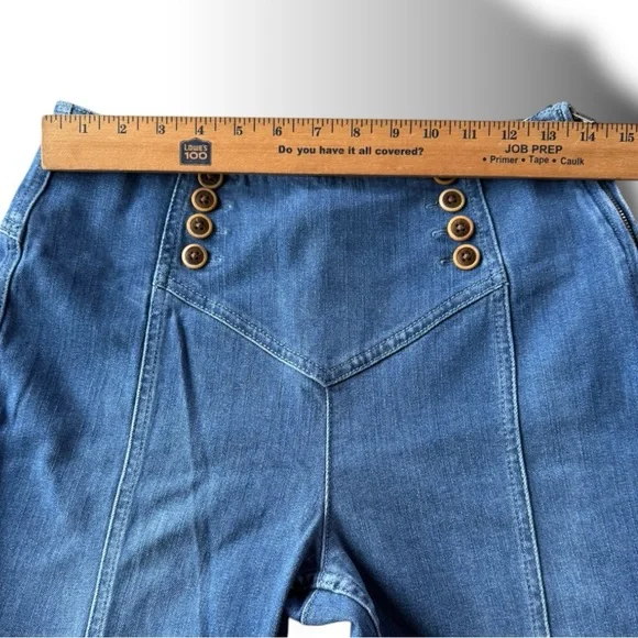 Anthropologie Pilcro Flare Sailor Jeans Seamed Legs Double Row Buttons Size 29